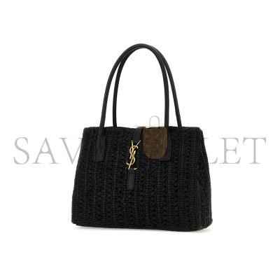 YSL RAFFIA PANIER RECTANGLE TOTE BLACK 741199GAADO (29*21*9cm)