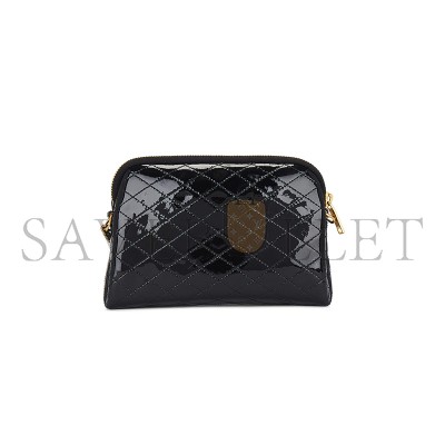 YSL GABY ZIPPED POUCH IN QUILTED PATENT LEATHER 733667AHG071000 (19*13*3.5cm)