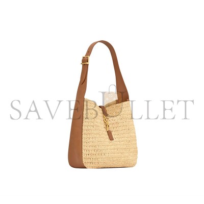 YSL LE 5 À 7 SUPPLE SMALL IN RAFFIA AND LEATHER 823812GAAEZ2791 (22*22*9cm)