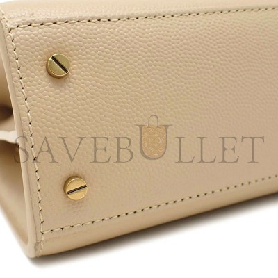 YSL CASSANDRA MINI TOP HANDLE BAG IN GRAIN DE POUDRE EMBOSSED LEATHER 602716623931 (20*16*7.5cm)