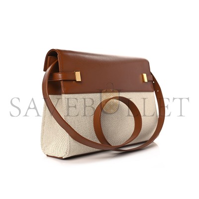 YSL MANHATTAN SHOULDER BAG IN LEATHER AND CANVAS SHOULDER BAG 5792711243079 (29*20*7.5cm)