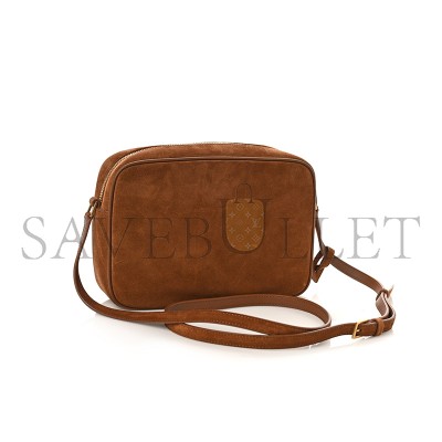 YSL LOU CAMERA BAG IN SUEDE STUDDED WOVEN 61254411ZWW2639 (23*16*6cm)