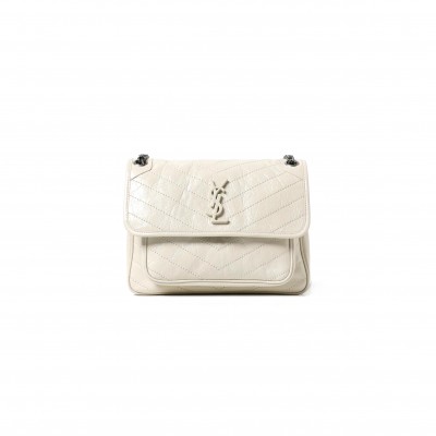 YSL NIKI LARGE IN CRINKLED VINTAGE LEATHER 498830306552 (32*23*9cm)