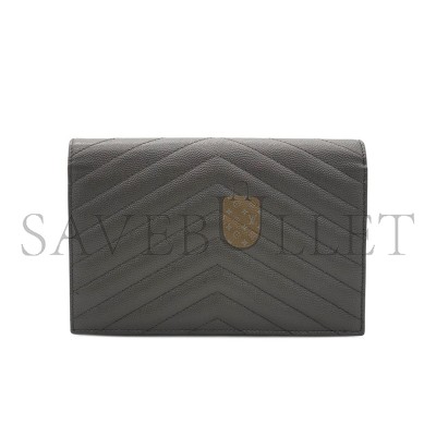 YSL CASSANDRE ENVELOPE CHAIN WALLET IN GRAIN DE POUDRE LEATHER 393953BOW021257 (19*12.5*3.5cm)