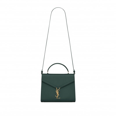 YSL CASSANDRA MEDIUM TOP HANDLE BAG IN GRAIN DE POUDRE EMBOSSED LEATHER 578000362259 (24.5*20*11.5cm)