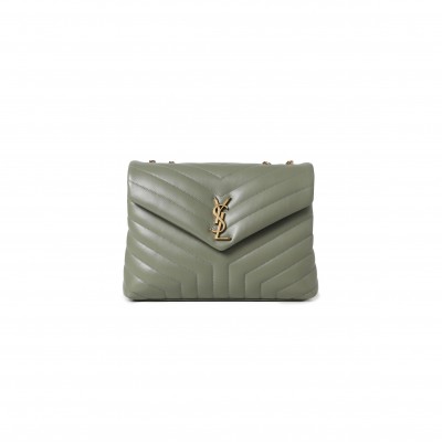YSL LOULOU MEDIUM CHAIN BAG IN QUILTED LEATHER 487216232045 (32*22*12cm)