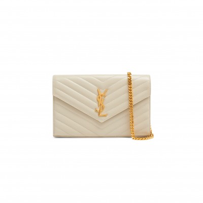 YSL CLASSIC CASSANDRE CHAIN WALLET IN LAMBSKIN 377828AAA449207 (22.5*14*4cm)