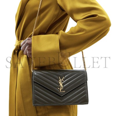 YSL CLASSIC CASSANDRE CHAIN WALLET IN LAMBSKIN 377828305408 (22.5*14*4cm)
