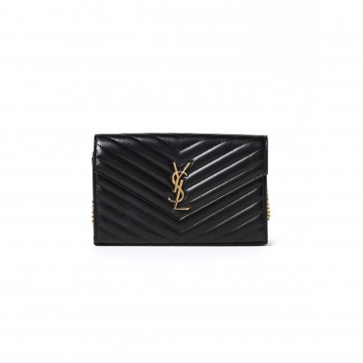 YSL CLASSIC CASSANDRE CHAIN WALLET IN LAMBSKIN 377828400569 (22.5*14*4cm)