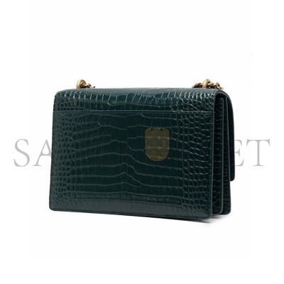 YSL SUNSET MEDIUM CHAIN BAG IN CROCODILE-EMBOSSED SHINY LEATHER 442906332108 (22*16*6.5cm)