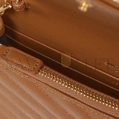 YSL CASSANDRE ENVELOPE CHAIN WALLET IN GRAIN DE POUDRE EMBOSSED LEATHER 393953589777 (19*12.5*3.5cm)