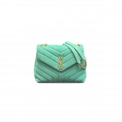 YSL LOULOU SMALL CHAIN BAG IN SUEDE 494699300587 (23*17*9cm)