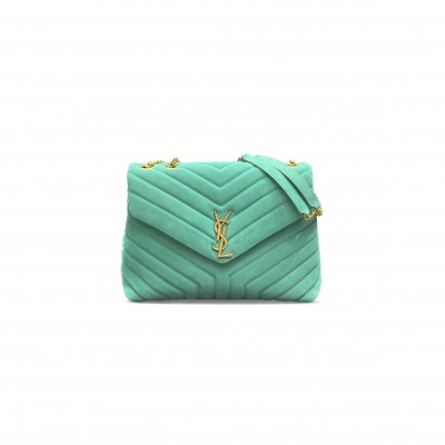 YSL LOULOU MEDIUM CHAIN BAG IN SUEDE 487216600875 (32*22*12cm)