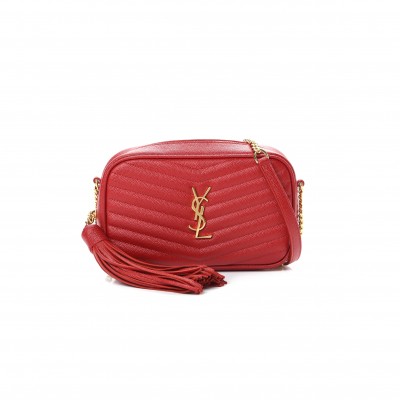 YSL LOU MINI BAG IN MATELASSÉ GRAIN DE POUDRE EMBOSSED LEATHER 6125791GF076008 (19*10.5*5cm)