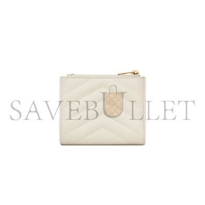 YSL CASSANDRE MATELASSÉ BI-FOLD WALLET IN GRAIN DE POUDRE LEATHER 575879BOW019207 (10.5*8.5*2.5cm)