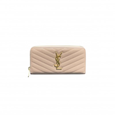 YSL CASSANDRE MATELASSÉ ZIP AROUND WALLET IN GRAIN DE POUDRE LEATHER 358094BOW016920 (19*9.5*2.5cm)