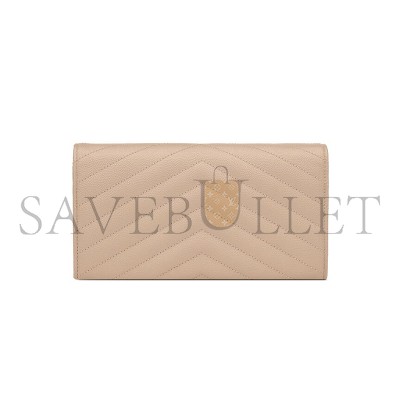 YSL CASSANDRE MATELASSÉ LARGE FLAP WALLET IN GRAIN DE POUDRE LEATHER 372264BOW012721 (19*11*3cm)