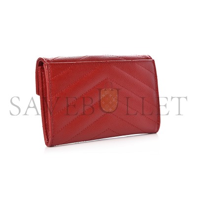 YSL CASSANDRE MATELASSÉ SMALL ENVELOPE WALLET IN GRAIN DE POUDRE LEATHER 414404358527 (13.5*9.5*3cm)