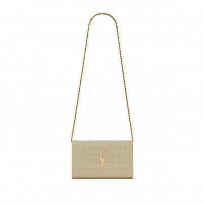 YSL CASSANDRE MATELASSÉ CARRÉ CHAIN WALLET IN LAMBSKIN 743346600487 (23x14x3cm)