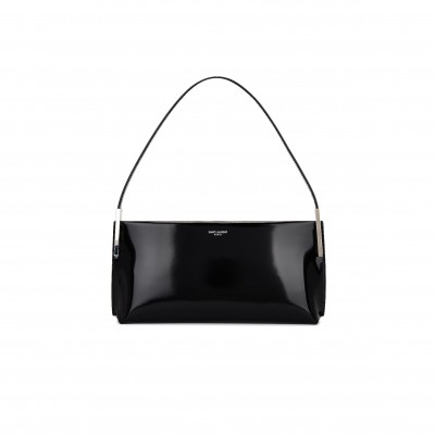 YSL SUZANNE RIGID SHOULDER BAG IN SHINY LEATHER 741637AAB9H1000 (30*14*4cm)