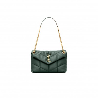 YSL PUFFER SMALL CHAIN BAG IN QUILTED LAMBSKIN 577475365524 (29*17*11cm)