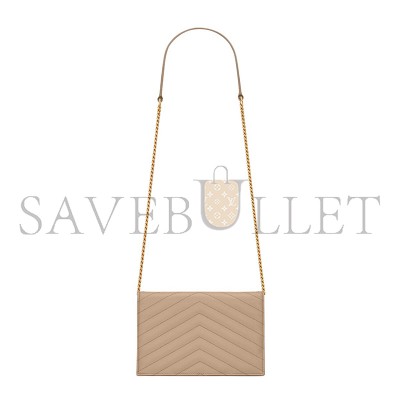 YSL CASSANDRE ENVELOPE CHAIN WALLET IN GRAIN DE POUDRE LEATHER 742920BOW012721 (19*12.5*3.5cm)