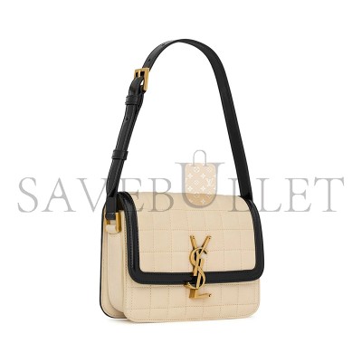 YSL SOLFERINO SMALL IN QUILTED NUBUCK SUEDE AND BRUSHED LEATHER 739139AABWP9289 (18.5*14*6cm)