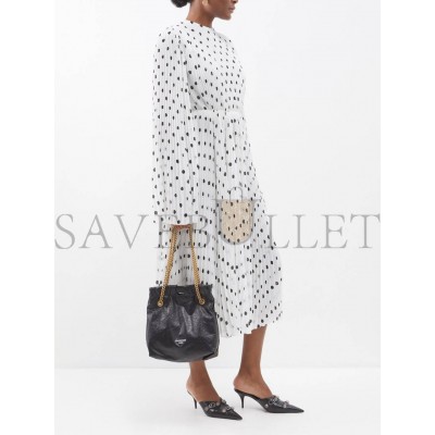 BALENCIAGA BLACK CRUSH CREASED-LEATHER TOTE BAG  MATCHESFASHION US (27.9*25.4*10.1cm)