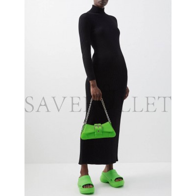 BALENCIAGA GREEN LINDSAY S LEATHER SHOULDER BAG MATCHESFASHION US (28*11*5cm)