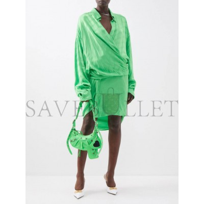 BALENCIAGA GREEN LE CAGOLE XS LEATHER SHOULDER BAG MATCHESFASHION US (25.6*11.4*7.3cm)