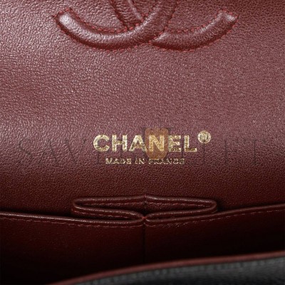 CHANEL SMALL CLASSIC DOUBLE FLAP BAG BLACK CAVIAR GOLD HARDWARE (23*15*6cm)