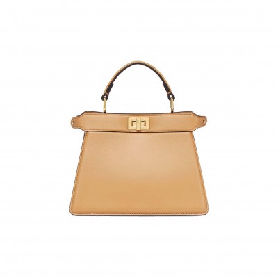 FENDI PEEKABOO ISEEU PETITE - BEIGE PADDED NAPPA LEATHER BAG 8BN335ABVEF15KR (20*15.5*11cm)