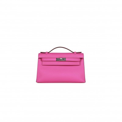 HERMES MINI KELLY POCHETTE MAGNOLIA SWIFT PALLADIUM HARDWARE  (22*14*7cm)