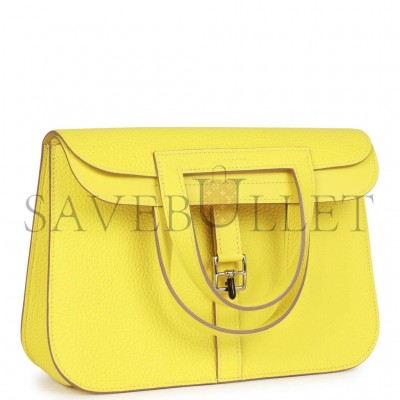 HERMES HALZAN 25 LIME CLEMENCE PALLADIUM HARDWARE (25cm)