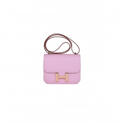 HERMES CONSTANCE 18 MAUVE SYLVESTRE EPSOM ROSE GOLD HARDWARE (18cm)