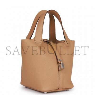 HERMES PICOTIN LOCK 18 CHAI CLEMENCE PALLADIUM HARDWARE (18*13*18cm)