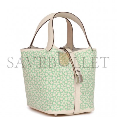 HERMES PICOTIN LOCK 18 LUCKY DAISY NATA SWIFT PALLADIUM HARDWARE (18*13*18cm)