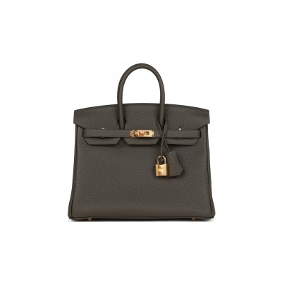 HERMES BIRKIN 25 VERT DE GRIS TOGO GOLD HARDWARE HANDMADE (25cm)