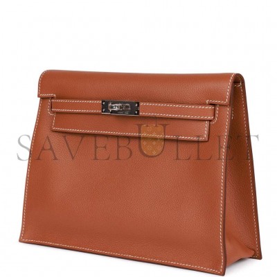 HERMES KELLY DANSE GOLD EVERCOLOR PALLADIUM HARDWARE  (22*16*7cm)