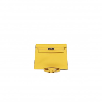 HERMES KELLY DANSE LIME EVERCOLOR PALLADIUM HARDWARE  (22*16*7cm)