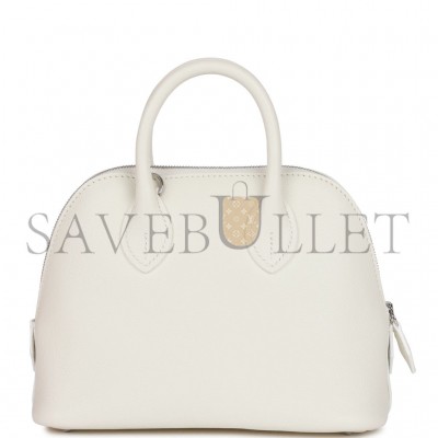 HERMES 1923 BOLIDE 25 WHITE EVERCOLOR VERSO PALLADIUM HARDWARE (25*20*10cm)