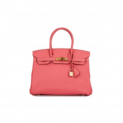 HERMES BIRKIN 30 ROSE LIPSTICK TOGO GOLD HARDWARE (30cm)