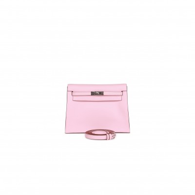 HERMES KELLY DANSE ROSE SAKURA SWIFT PALLADIUM HARDWARE (22*16*7cm)