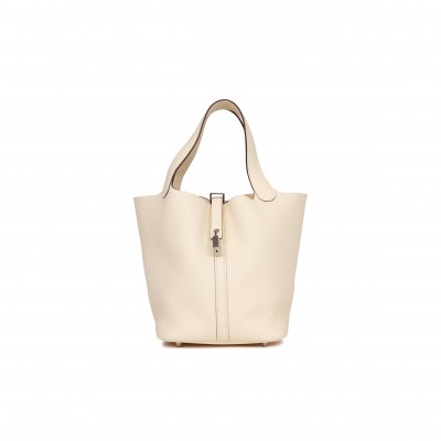 HERMES PICOTIN LOCK 22 NATA CLEMENCE PALLADIUM HARDWARE (22*21*18cm)