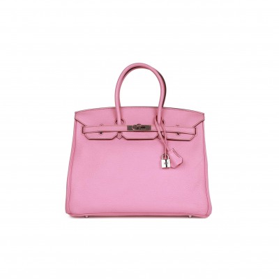 HERMES BIRKIN 35 BUBBLEGUM TOGO PALLADIUM HARDWARE (35cm)