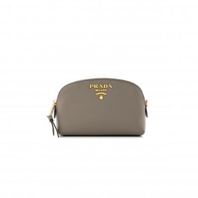 PRADA VITELLO DAINO COSMETIC POUCH ARGILLA (17*11*7cm)