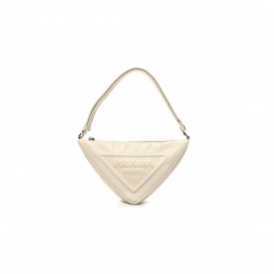 PRADA GRACE LUX TRIANGLE POUCH WHITE (26*14*8cm)