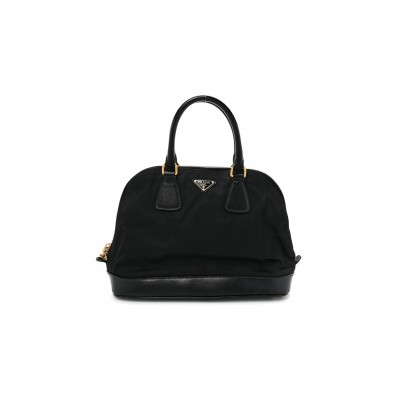 PRADA NYLON VELA BAG BLACK (33*24*15cm)