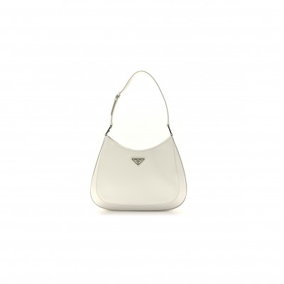 PRADA BRUSHED CALFSKIN CLEO ADJUSTABLE STRAP SHOULDER BAG WHITE (28*23*5cm)