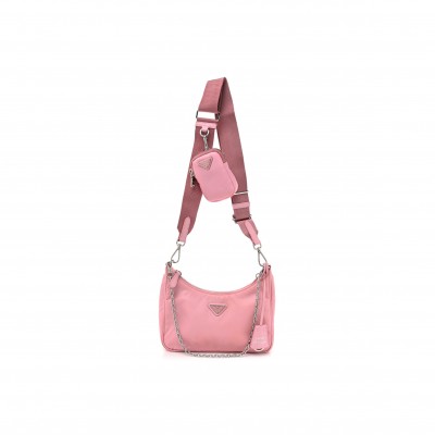 PRADA NYLON RE-EDITION 2005 SHOULDER BAG ROSA (22*17*6m)